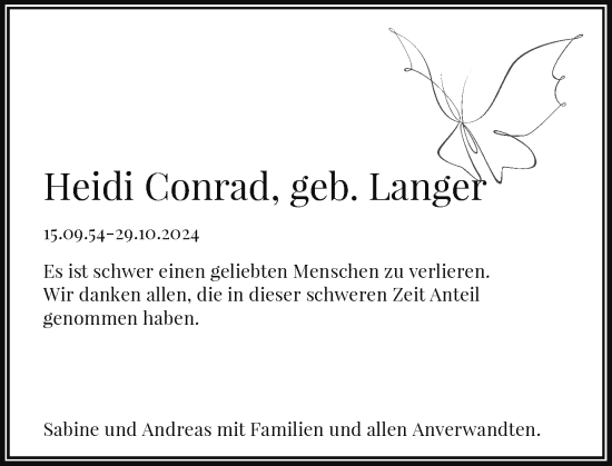 Traueranzeige von Heidi Conrad von Rheinische Post