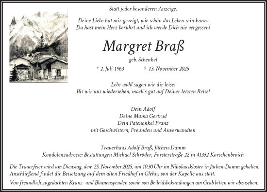 Traueranzeige von Margret Braß von Rheinische Post