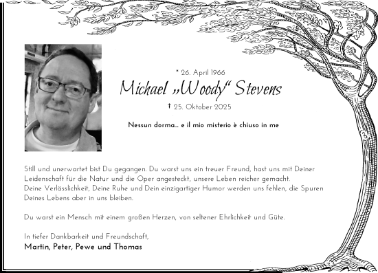 Traueranzeige von Michael Stevens von Rheinische Post