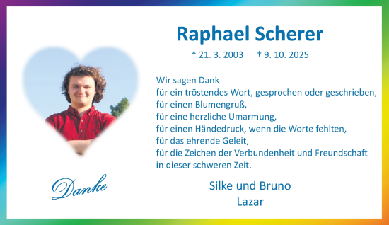 Traueranzeige von Raphael Scherer von Rheinische Post