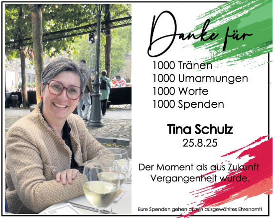 Traueranzeige von Tina Schulz von Rheinische Post