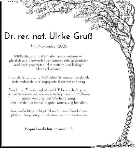 Traueranzeige von Ulrike Gruß von Rheinische Post