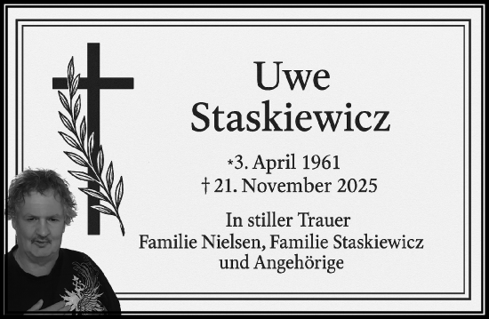 Traueranzeige von Uwe Staskiewicz von Rheinische Post
