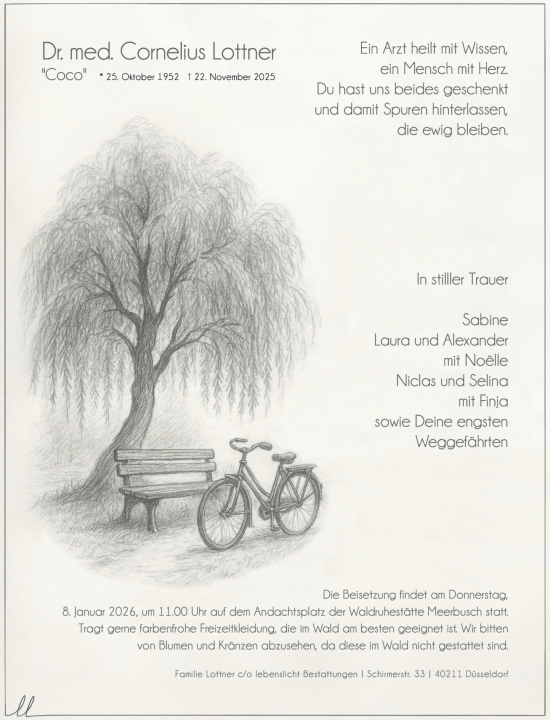 Traueranzeige von Cornelius Lottner von Rheinische Post