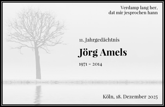 Traueranzeige von Jörg Amels von Rheinische Post