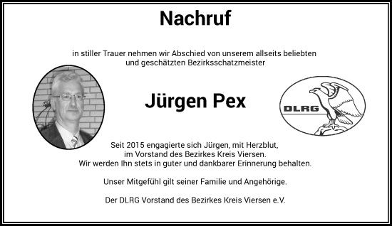 Traueranzeige von Jürgen Pex von Rheinische Post
