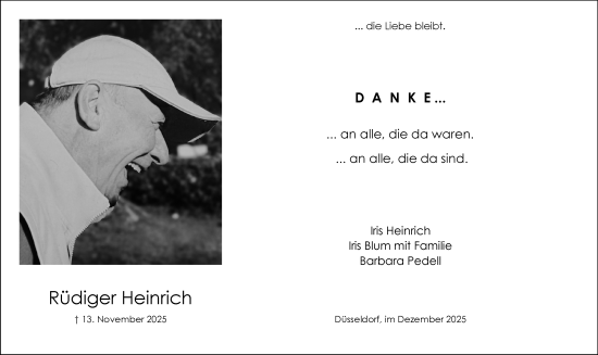 Traueranzeige von Rüdiger Heinrich von Rheinische Post