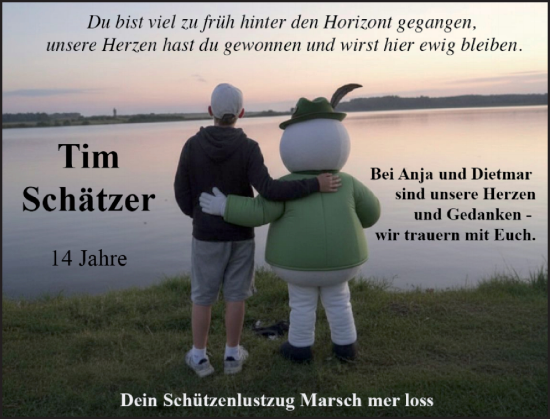 Traueranzeige von Tim Schätzer von Rheinische Post