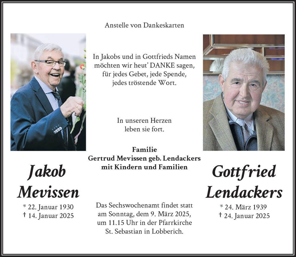  Traueranzeige für In Gedenken  vom 01.03.2025 aus Rheinische Post