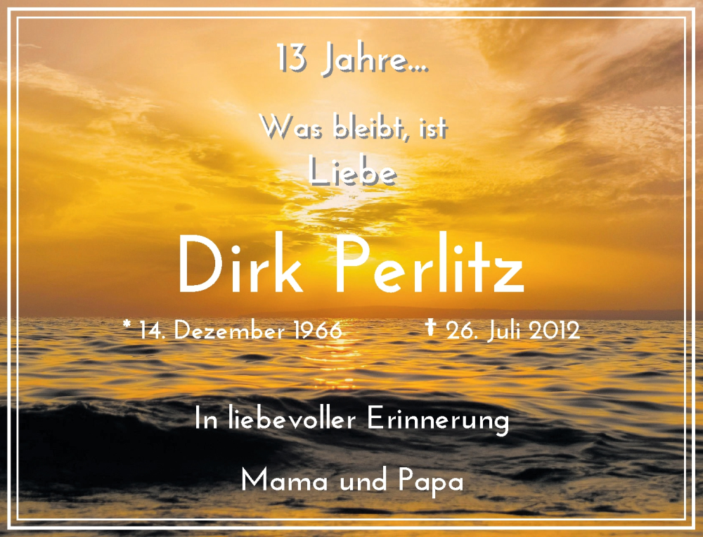  Traueranzeige für Dirk Perlitz vom 19.07.2025 aus Rheinische Post