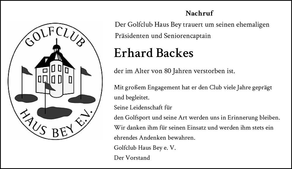  Traueranzeige für Erhard Backes vom 12.07.2025 aus Rheinische Post