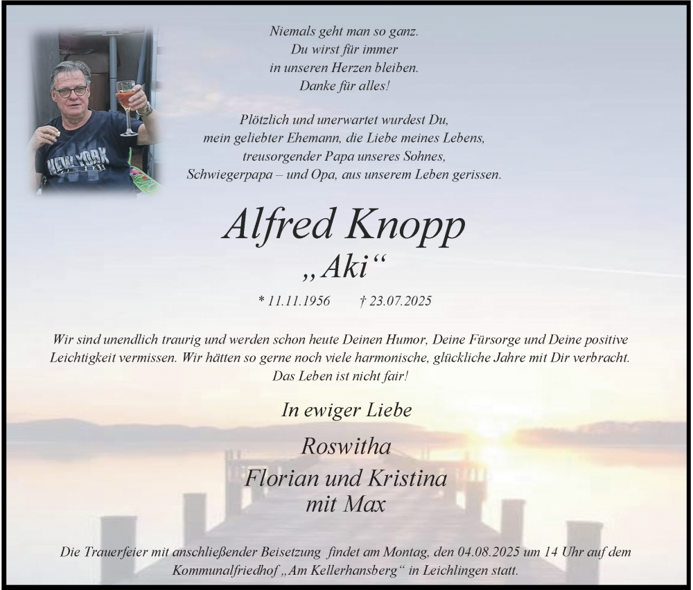  Traueranzeige für Alfred Knopp vom 02.08.2025 aus Rheinische Post
