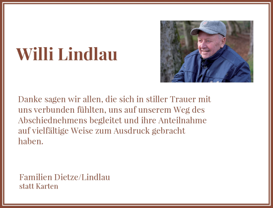 Traueranzeige von Willi Lindlau von Rheinische Post