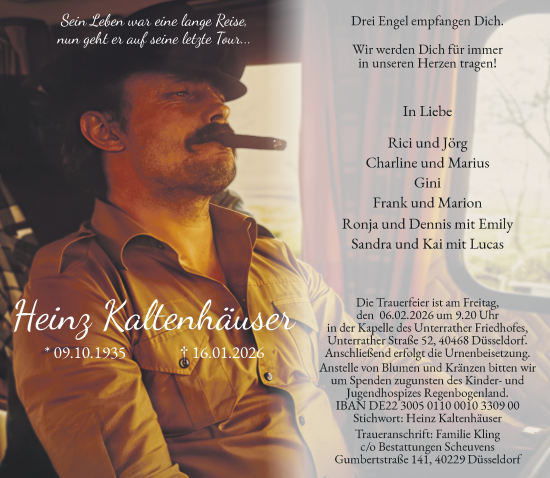 Traueranzeige von Heinz Kaltenhäuser von Rheinische Post