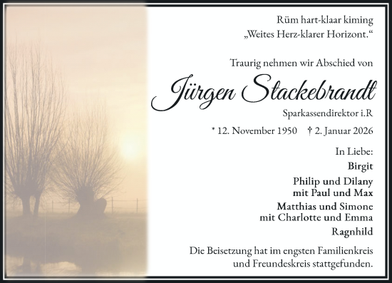 Traueranzeige von Jürgen Stackebrandt von Rheinische Post