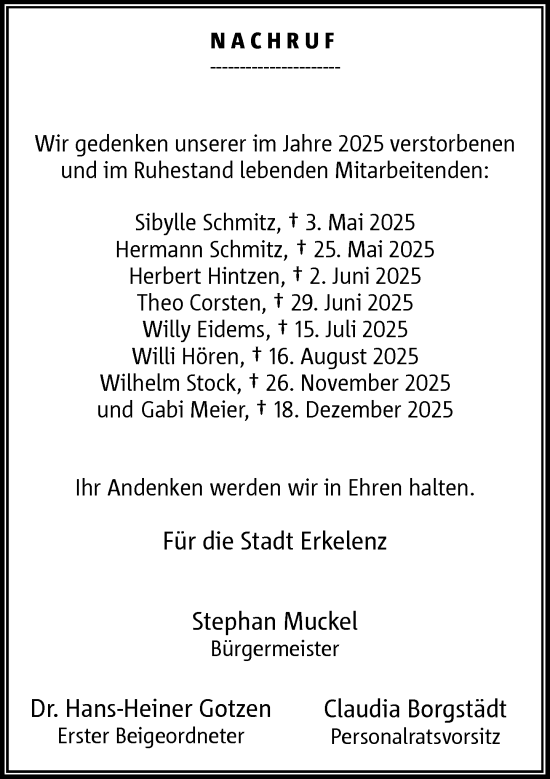 Traueranzeige von Nachruf  von Rheinische Post