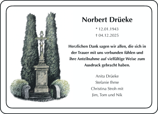 Traueranzeige von Norbert Drüeke von Rheinische Post