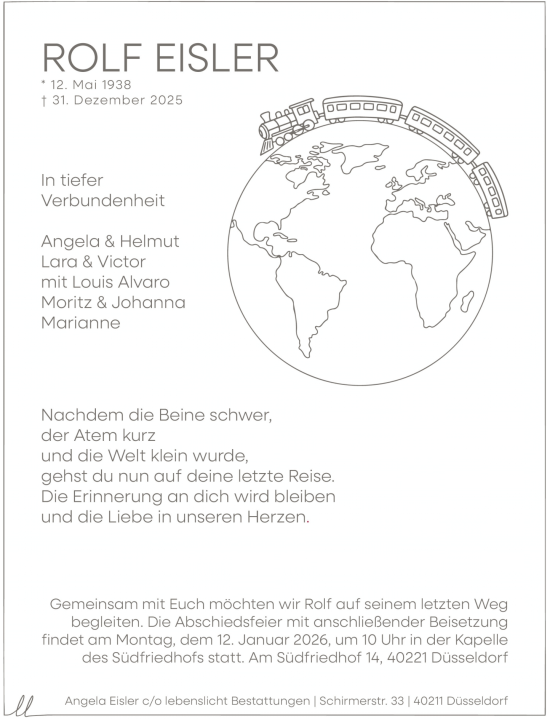 Traueranzeige von Rolf Eisle von Rheinische Post