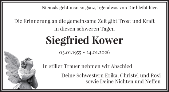 Traueranzeige von Siegfried Kower von Rheinische Post