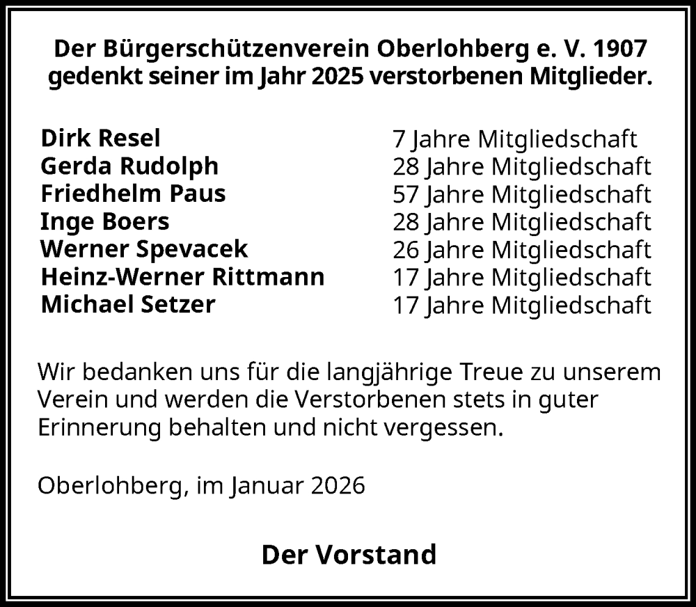  Traueranzeige für Sterbetafel vom 10.01.2026 vom 10.01.2026 aus Rheinische Post