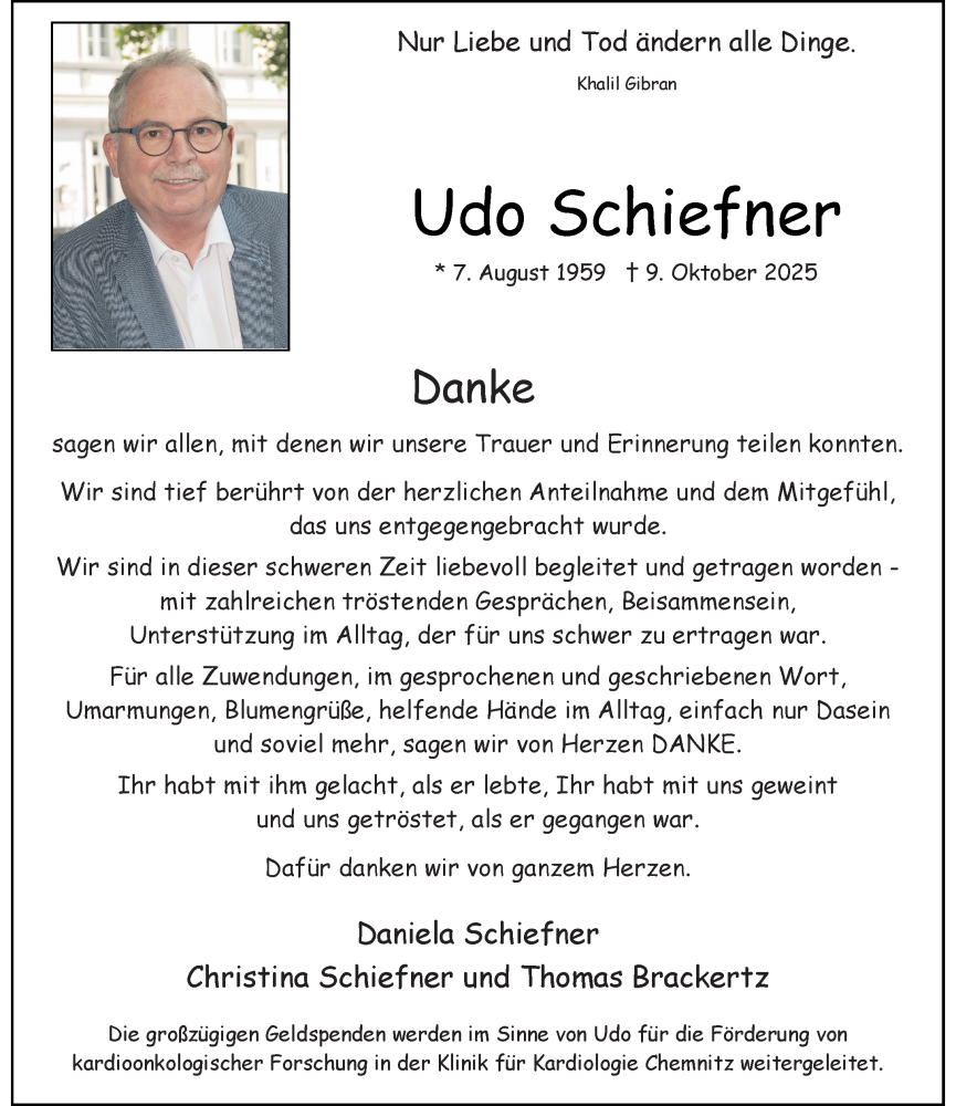  Traueranzeige für Udo Schiefner vom 03.01.2026 aus Rheinische Post