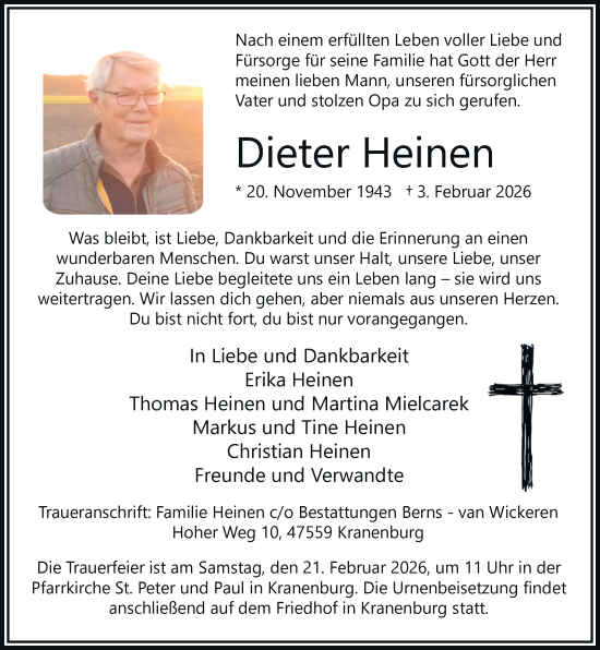 Traueranzeige von Dieter Heinen von Rheinische Post