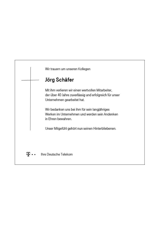 Traueranzeige von Jörg Schäfer von Rheinische Post