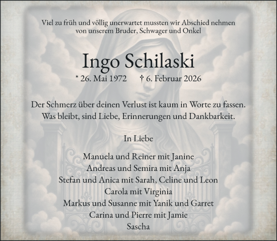 Traueranzeige von Ingo Schilaski von Rheinische Post