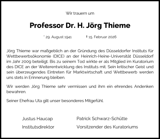 Traueranzeige von Jörg Thieme von Rheinische Post