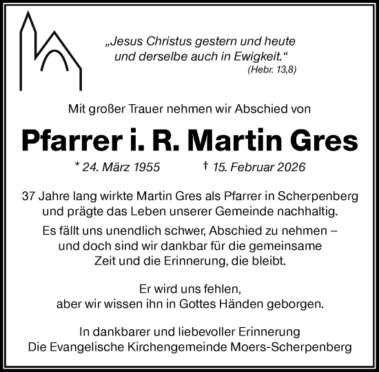 Traueranzeige von Martin Gres von Rheinische Post