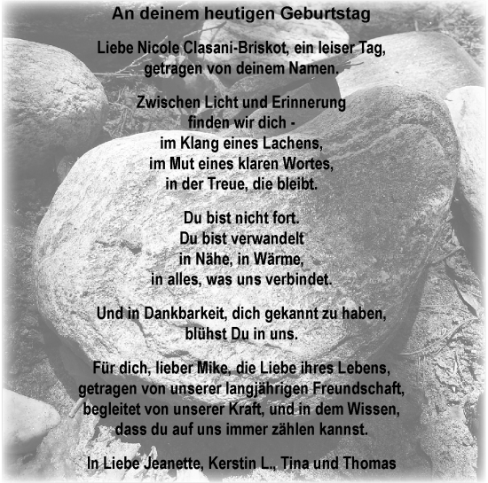 Traueranzeige von Nicole Clasani-Briskot von Rheinische Post