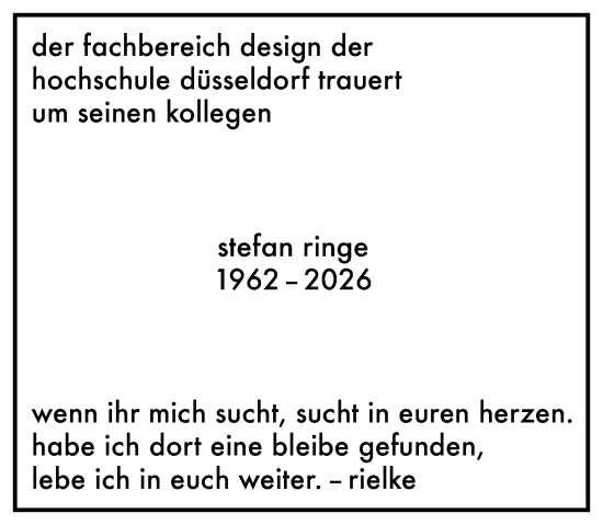 Traueranzeige von Stefan Ringe von Rheinische Post